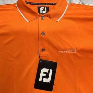 2XL NWT footjoy orange golf polo with pinnacle logo